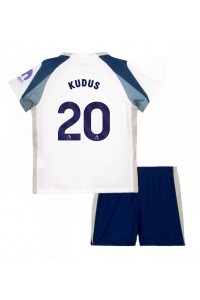Tottenham Hotspur Mohammed Kudus #20 Jalkapallovaatteet Lasten Kotipeliasu 2025-26 Lyhythihainen (+ Lyhyet housut)
